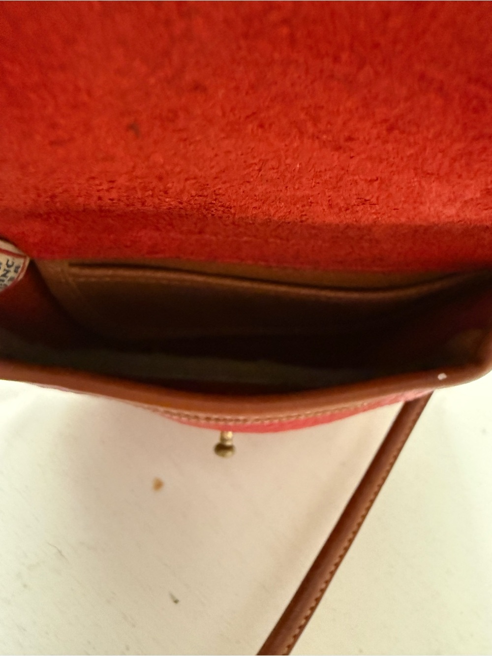Dooney & Bourke Red Pebbled Leather Satchel Trio with Tan Trim - Picture 9 of 13